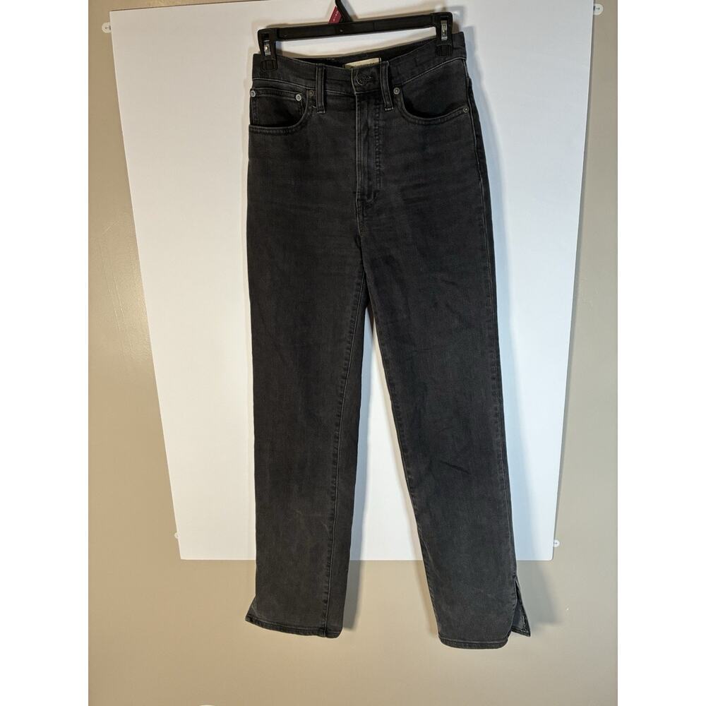 Madewell High-Rise Perfect Vintage Straight Jean size 24 Black Y2K Grunge